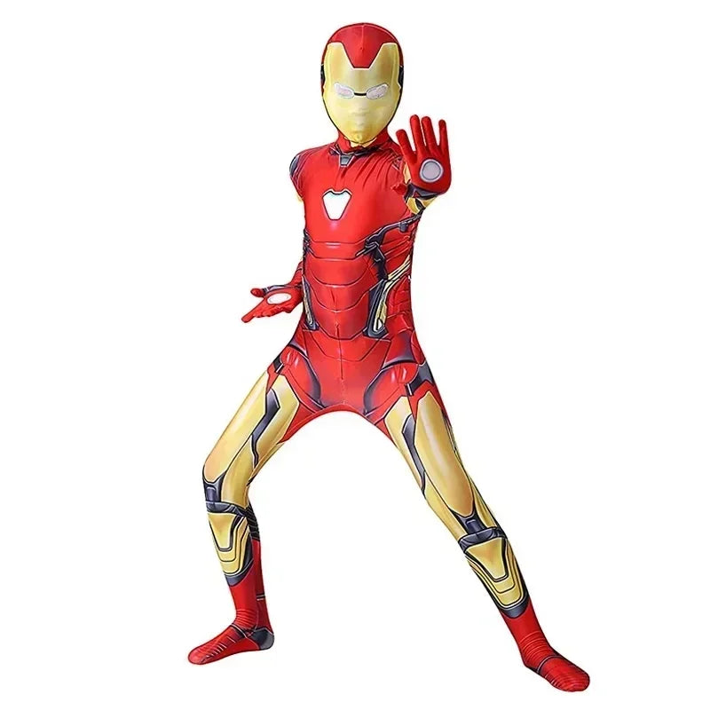Kids Iron Man Costume - Superhero Bodysuit with Mask for Halloween & Cosplay
