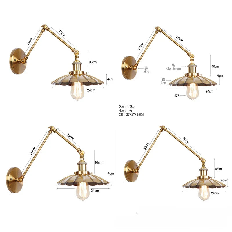 American Iron Art UFO Wall Lamp — Black Decorative Light for Bedroom, Bar & Restaurant