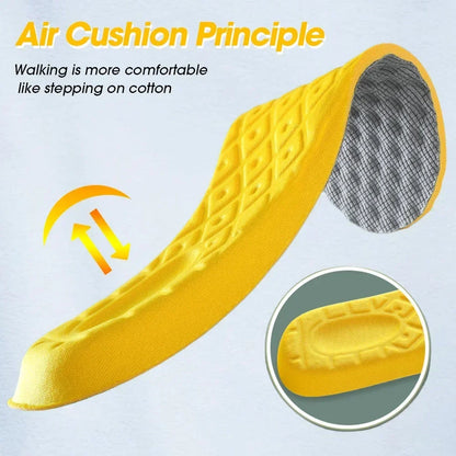 4PCS Soft Latex Memory Foam Insoles – Breathable Orthopedic Shoe Inserts for Men & Women Sports Running Foot Support Cushion Pads