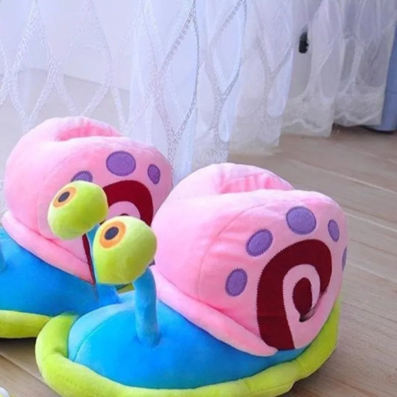 SpongeBob Gary Plush Slippers — Soft Cotton Cartoon Shoes for Boys & Girls, Warm Winter Home Footwear
