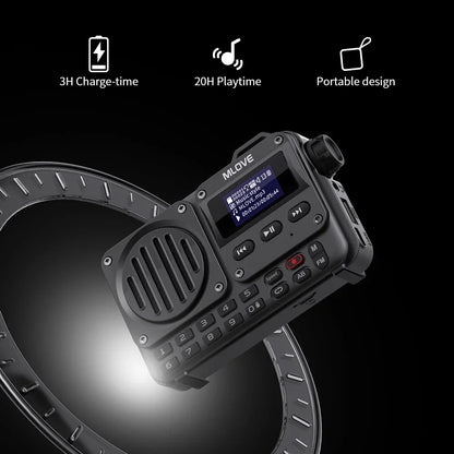 MLOVE BV800 Bluetooth Speaker - Portable Wireless Speaker with FM Radio MP3 Player & LCD Display
