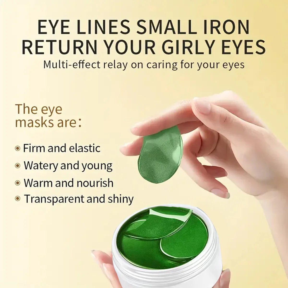60PCS Seaweed Hyaluronic Acid Eye Masks – Collagen Eye Patches for Dark Circles & Facial Care
