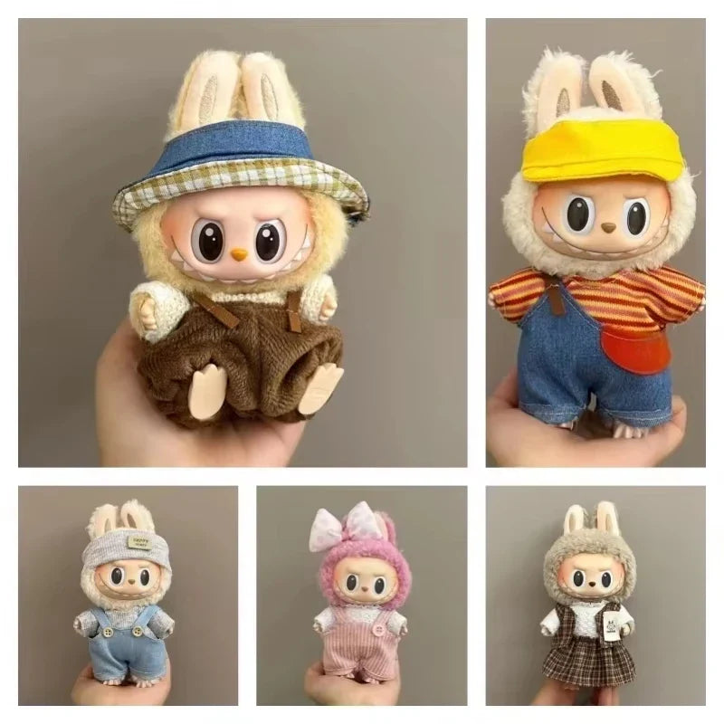 Labubu Doll Clothes Set for V1/V2 — Strap Pants & Cute Skirt Overalls with Accessories, Toy Gift for Kids