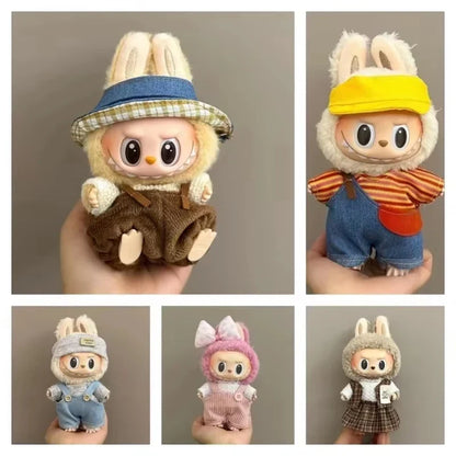 Labubu Doll Clothes Set for V1/V2 — Strap Pants & Cute Skirt Overalls with Accessories, Toy Gift for Kids