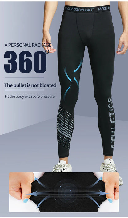 Men’s 2-Piece Sports Set — Tight Cycling & Fitness Shorts, Quick-Dry, High-Elasticity Running & Training Compression Pants