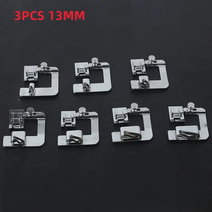 Sewing Machine Rolled Hem Presser Foot - 9mm 13mm 19mm 25mm Multi-Size Sewing Accessory