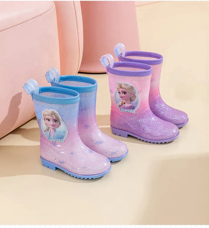 New Children's Rain Shoes – Princess Elsa Cute Non-Slip Rain Boots for Girls