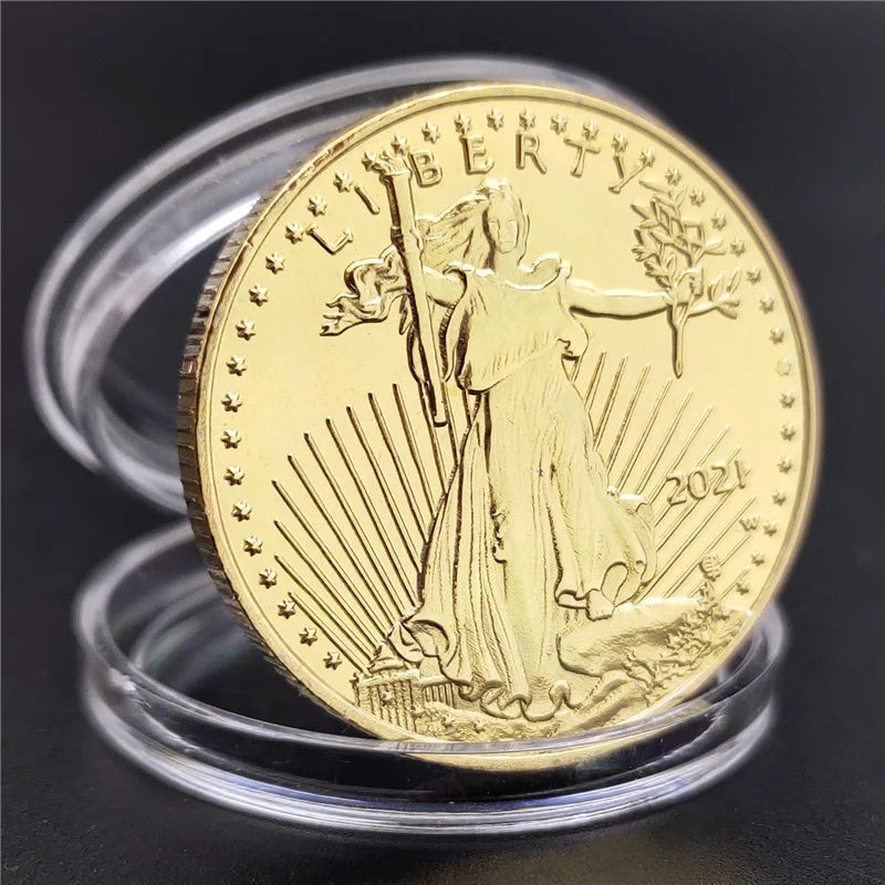 1/2 oz Fine Gold Collectible Coin — United States Statue of Liberty Challenge Coin, 2021/2016 New Year Gift