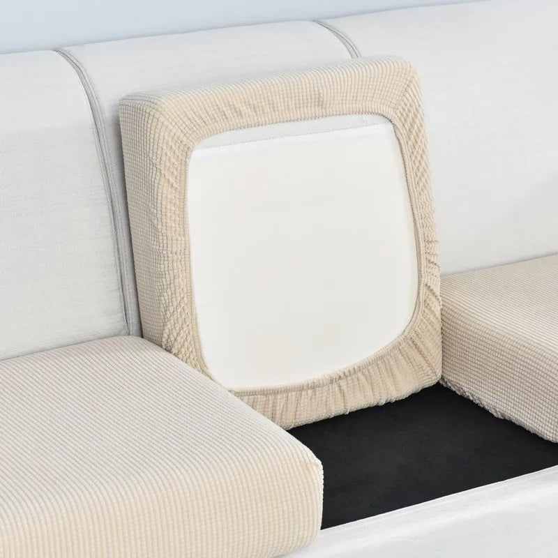Polar Fleece Sofa Cushion Cover - Elastic Furniture Protector Slipcover for Living Room Sofa Chair Pet Kids Mat 10 Sizes