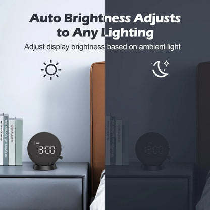 Awakening Vibrating Alarm Clock – Loud Bed Shaker for Heavy Sleepers & Hearing Impaired, Wireless Magnetic Charging