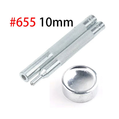 50 Sets Leather Snap Fasteners Kit – 10mm/12mm/15mm Metal Press Studs with 4 Tools for DIY Clothes & Crafts