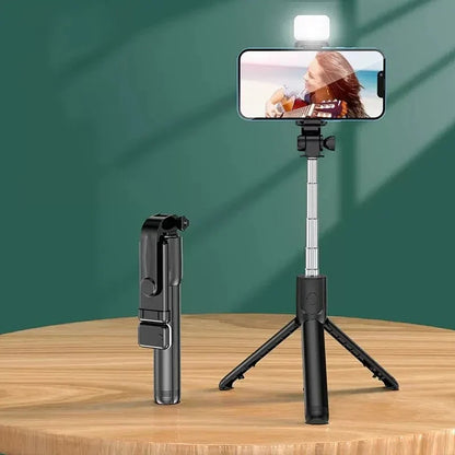 FGCLSY Monopod Remote Shutter with Fill Light — Mini Wireless Bluetooth Selfie Stick & Tripod Phone Holder for iPhone, Samsung, Xiaomi