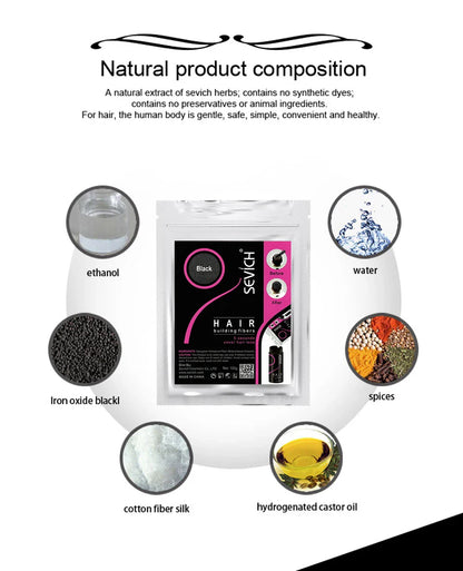 SEVICH Keratin Hair Fiber 100g – Hair Thickening & Building Powder Spray, Instant Regrowth & Hair Loss Concealer