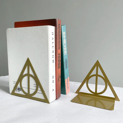 Triangle Metal Bookend – Heavy-Duty Iron Bookend for Desktop Organization, Home & Office Use
