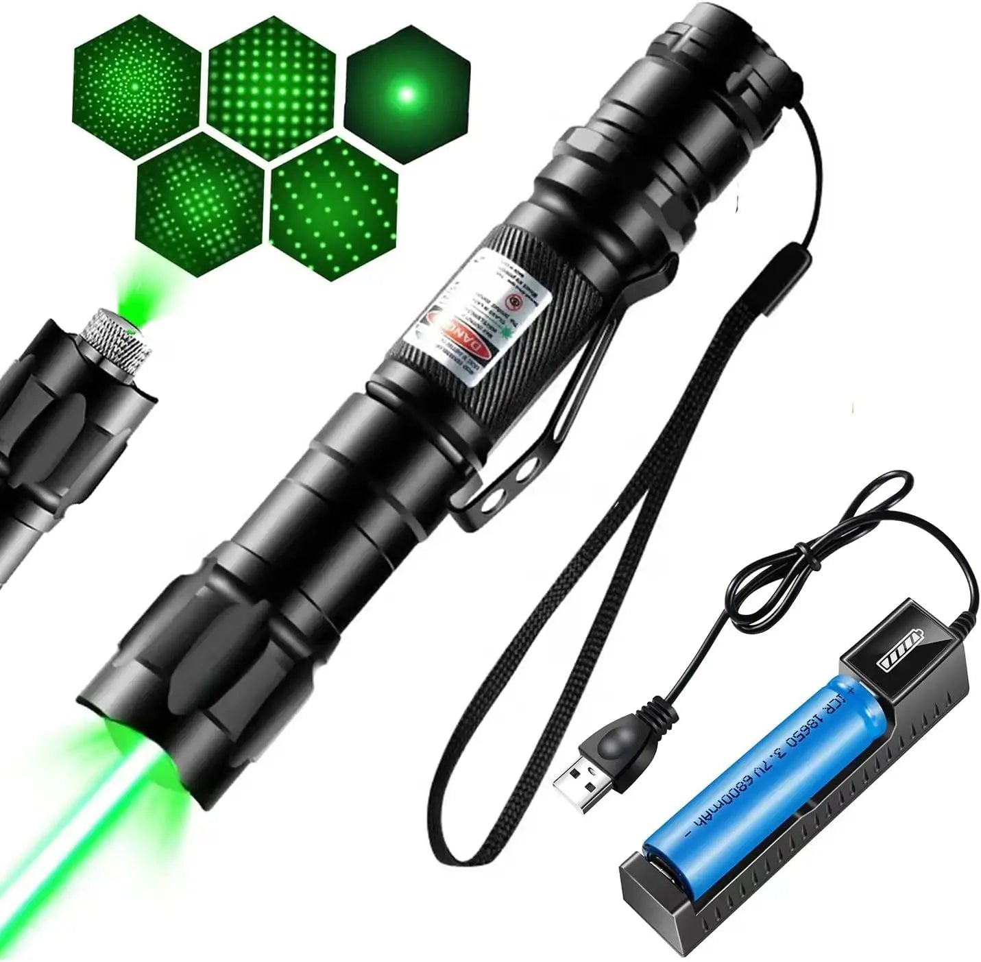 Green Light 009 Laser Pointer – Interactive Pattern LED Cat Toy with Battery, Cute Animated Pet Exercise Laser Pen Toy for Cats