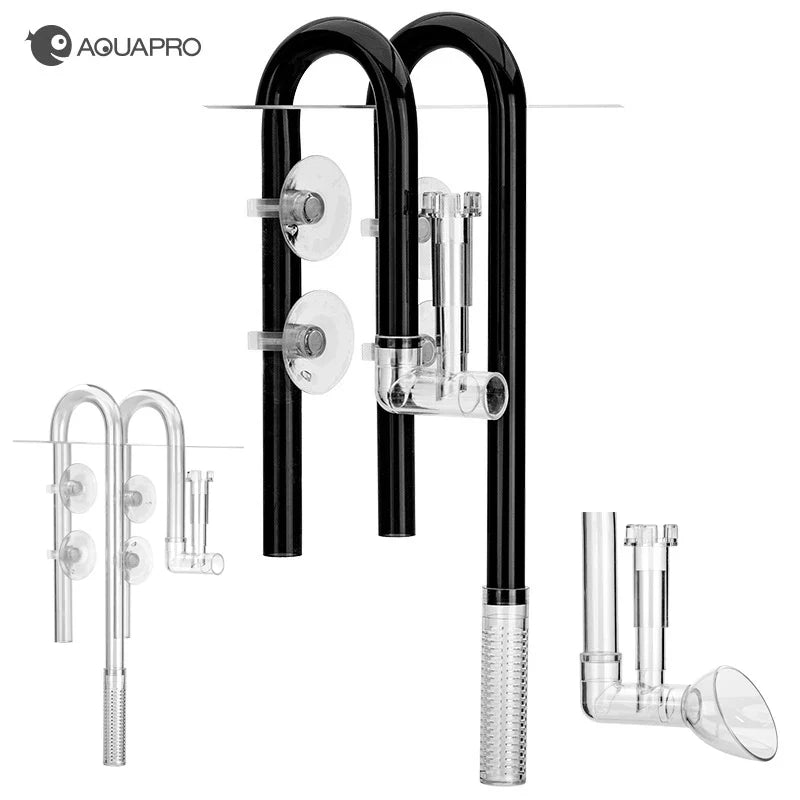 AQUAPRO Aquarium Inlet & Outlet Pipe Set – Plastic Skimmer Lily Flow for Fish Tanks & Bowls