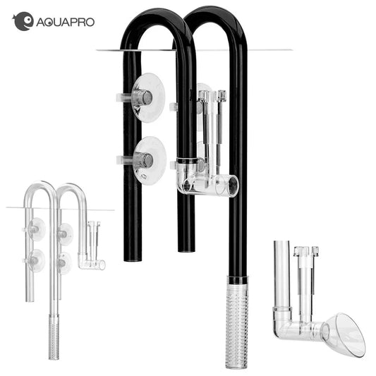 AQUAPRO Aquarium Inlet & Outlet Pipe Set – Plastic Skimmer Lily Flow for Fish Tanks & Bowls