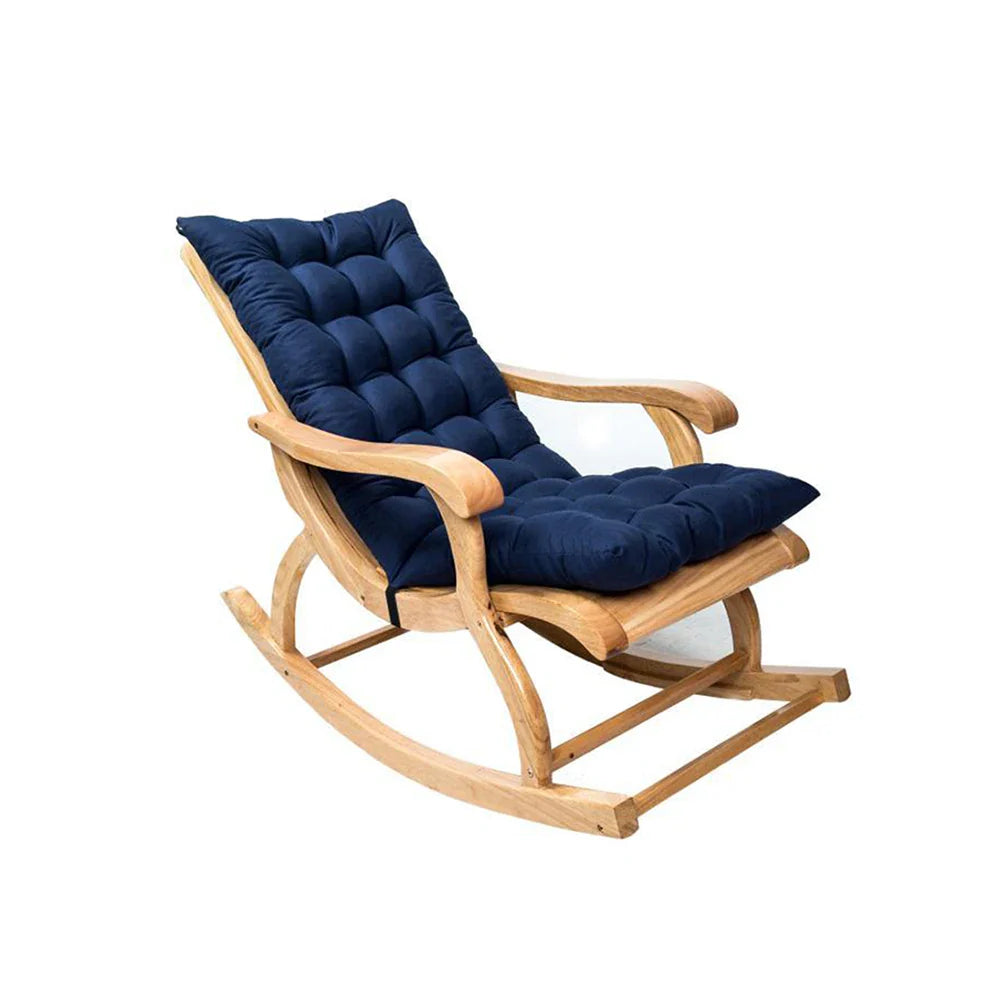 Outdoor Rocking Chair Cushion – Thick Quilted Suede Seat Pad with Pearl Cotton Filling, Soft Garden Chair Cushion with Ties