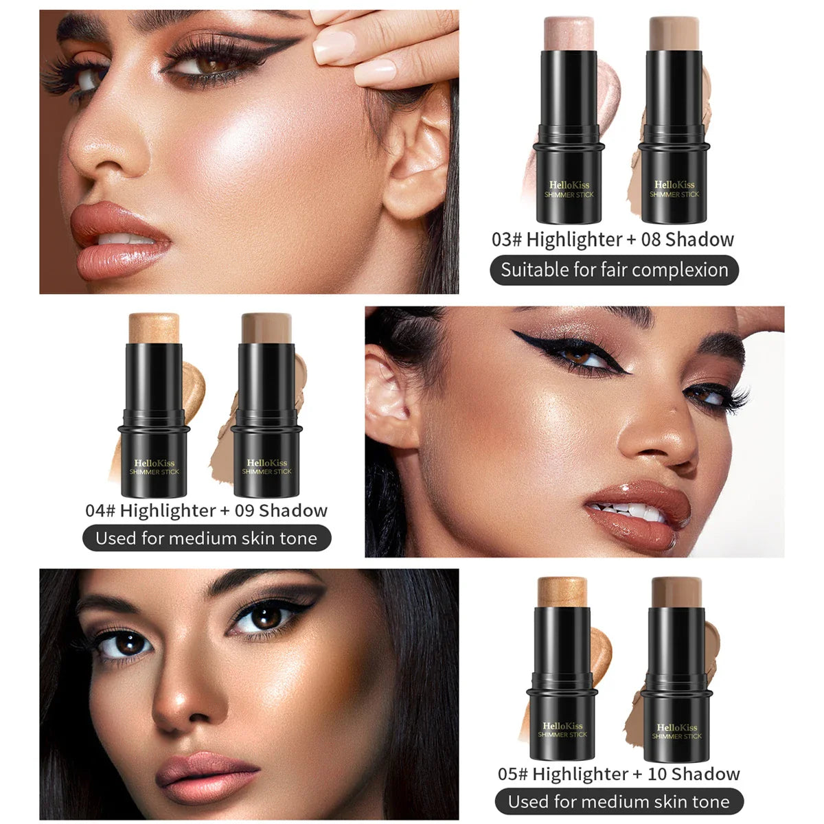 Multifunctional Highlight & Contour Stick – Concealer, Face Brightening, Blush & Sculpting Makeup