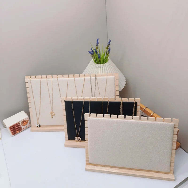 Creative Solid Wooden Necklace Display Frame – Pendant Support Jewelry Display Stand