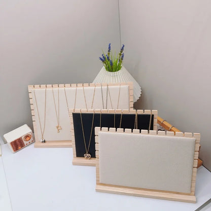 Creative Solid Wooden Necklace Display Frame – Pendant Support Jewelry Display Stand