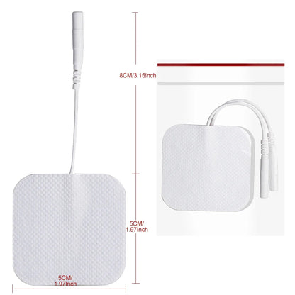 100/50pcs 5x5cm Muscle Stimulator Electrode Pads – Self-Adhesive Non-Woven Replacement for TENS Therapy Machines