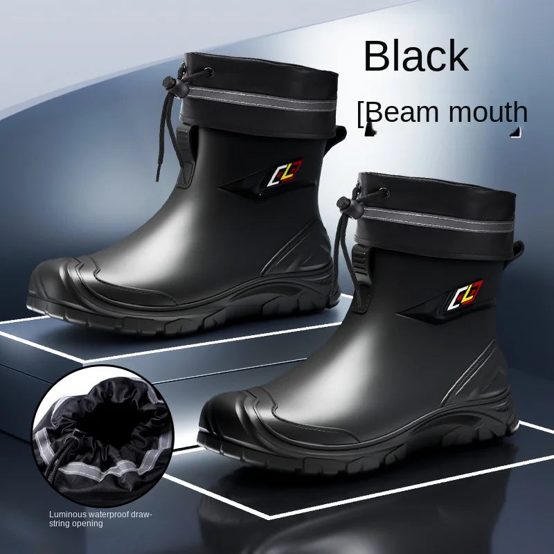 2024 Men's Waterproof Water Boots — Non-Slip Rubber Work Shoes for Outdoor Rain, Camping & Fishing