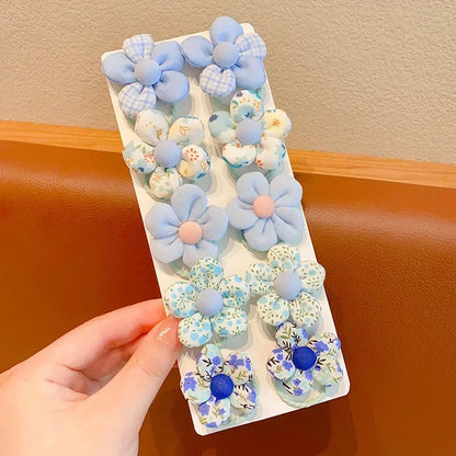 10 Pcs Baby Girl Flower Hair Bands Set – Cute Colorful Soft Scrunchies Ponytail Holders for Kids