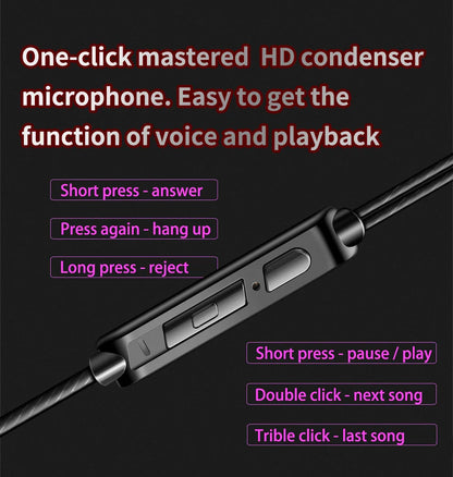 QKZ AK6 In-Ear Earphones - 6 Dynamic Drivers, Stereo Headphones with Mic, Sports HIFI Subwoofer Monitor Earbuds