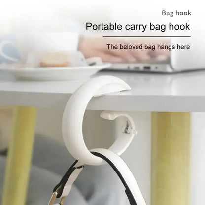 Portable Bag Hook Hanger - Foldable Table Hook for Office Decor, Plastic Desk Side Hook for Handbag, Travel Bag Organizer Hooks Holder