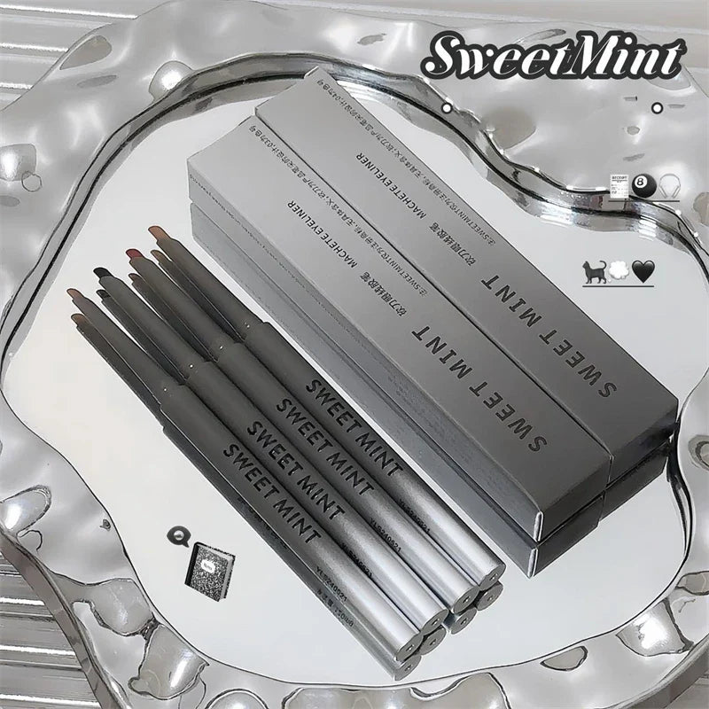 Silky Long-Lasting Waterproof Eyeliner Pencil – Natural Matte Wine Red Eye Makeup Pen