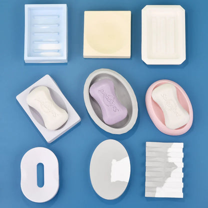 DIY Silicone Soap Dish Mold – Epoxy Resin Soap Holder with Drain, Practical Storage Box for Home Decoration