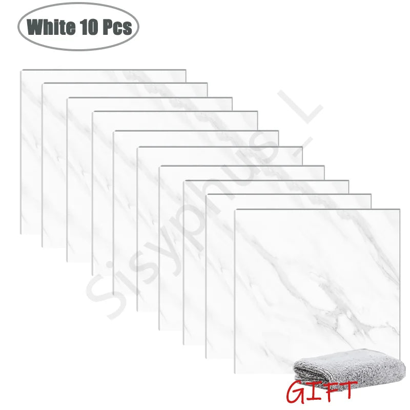 PVC Marble Wall & Floor Stickers - Waterproof Self-Adhesive Tile Decor for Kitchen & Bathroom
