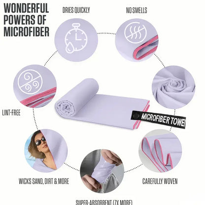 Quick Dry Microfiber Travel Towel – Ultra Absorbent, Super Soft & Compact Sports/Camping Towel for Outdoor Use (1pc)