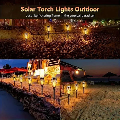 12LED Solar Flame Torch Light: Waterproof Outdoor Garden Decoration - Flickering Light for Lawn, Path, Yard, Patio Floor Lamp