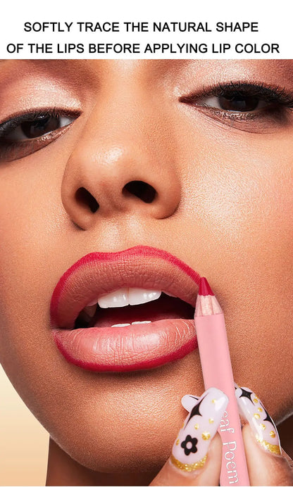 12-Color Matte Lipliner Pencil – Waterproof, Plumping Lip Liner for Natural Nude & Pink Shades | Professional Lip Contour Makeup