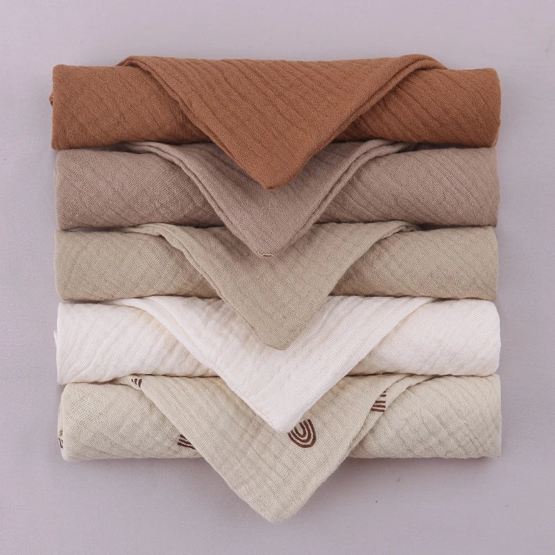 5PCS Baby Cotton Gauze Towels - Soft Absorbent Face Cloths for Bathing, Feeding & Daily Care