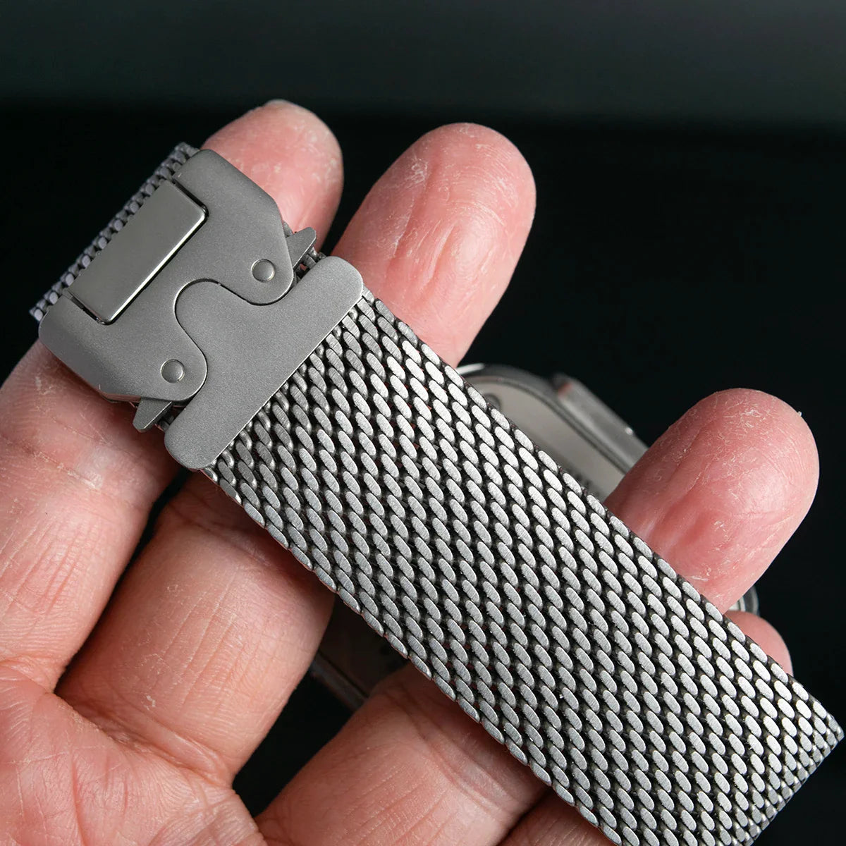 Titanium Band for Apple Watch Ultra 2 (49mm) – Milanese Loop Strap for Series 10/9/8/7/6/5 with Secure Parachute Buckle