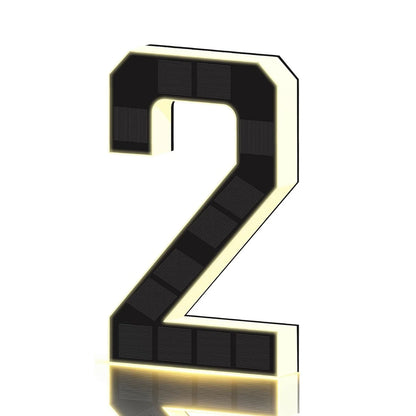 LED Solar House Numbers - IP65 Waterproof Personalized Illuminated Outdoor Address Sign for Home, Hotel & Bar 23/17/12CM