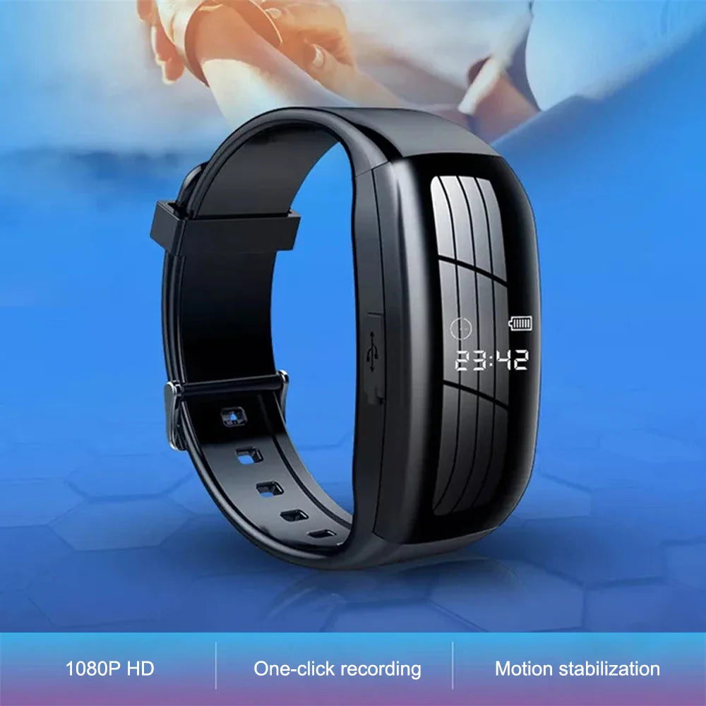 8-256GB Video Mini Camera Watch – Audio Voice Recorder Wristband with USB Flash Drive & Noise Reduction