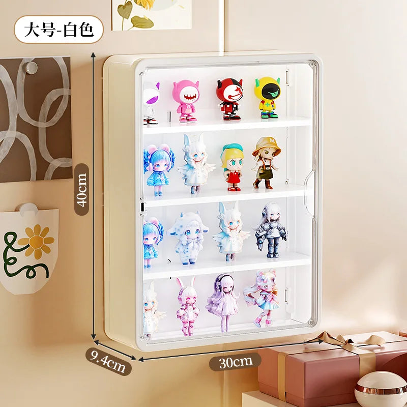 Wall-Mounted Doll Blind Box Storage Rack – Magnetic Suction Figurine Display Cabinet, Dustproof Handheld Box for Collectibles