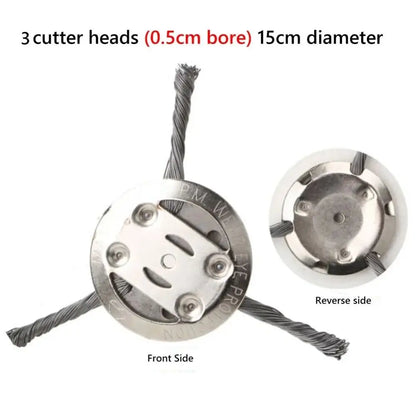 6 Inch Universal Steel Wire Weed Brush Head – Lawn Mower Trimmer Disc for Grass, Moss & Rust Removal Garden Cleaning Tool