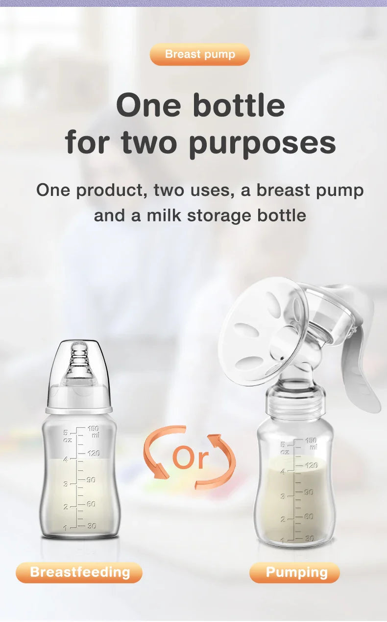 Dr.Isla Manual Breast Pump – BPA-Free Baby Nipple Suction Milk Feeding Bottle for Postpartum Care
