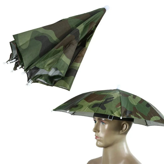 Foldable Outdoor Umbrella Hat: Sun Cap Headwear for Women and Men - Perfect for Fishing, Camping, and Beach