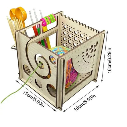Handcrafted Wooden Crochet Yarn Bowl: All-in-One Dispenser, Holder, and Storage Solution for Craft Knitting Enthusiasts