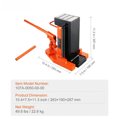 SucceBuy Hydraulic Toe Jack 2.5T – 5T Top Lift Capacity Machine Jack with 0.8–5.3in Toe & 8.9–13.4in Top Height