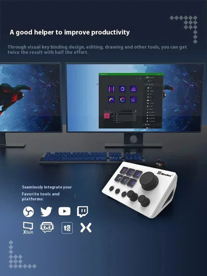Mirabox N3 Streamdeck Keypad – Custom Macro Mini Keyboard with Screen & Knob Visual Desktop Console