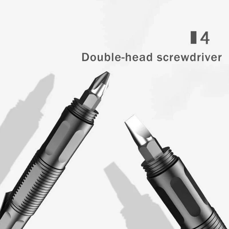 Multifunctional Tactical Ballpoint Pen — 100LM Flashlight, Self-Defense Tool, Window Breaker & EDC Outdoor Survival Pen