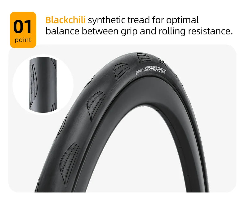 Continental Grand Prix Road Bicycle Tire – 700C Folding Clincher, Tubeless & Tube Options