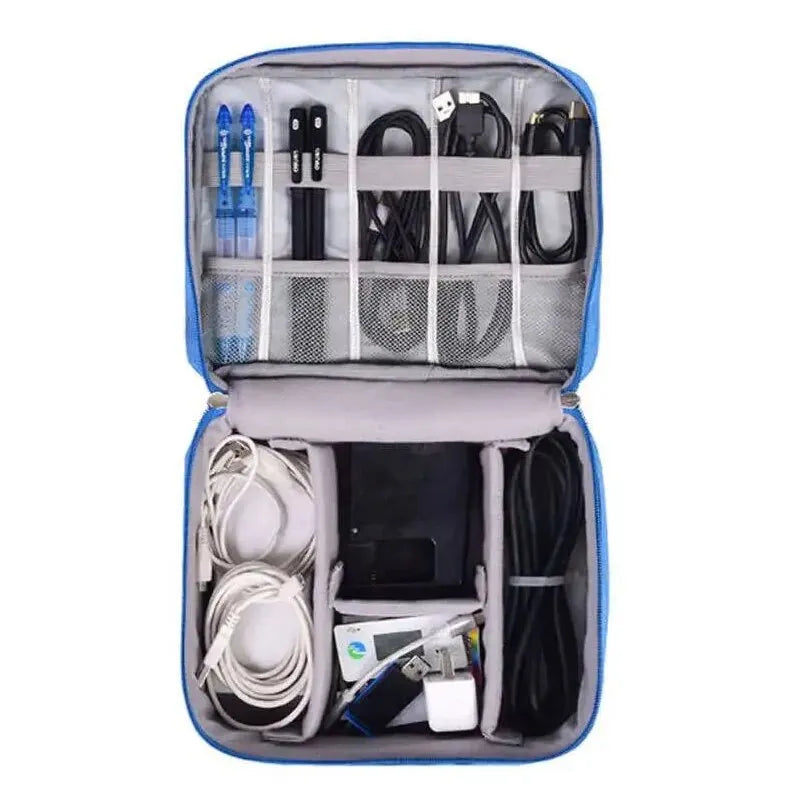 Waterproof Cable Storage Bag - Portable Digital Organizer for USB, Chargers, and Data Cables, Travel-Friendly
